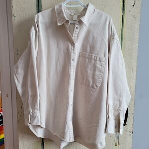 H&M Cream Casual Button-Down Shirt